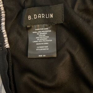 B Darlin Black and white velvet homecoming dress